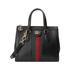 GUCCI Ophidia Small Tote Bag in Black Leather